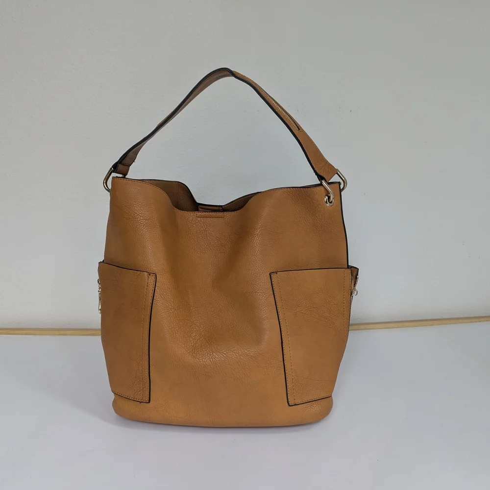 Tan Camel Unbranded Large Tote Hobo Bag